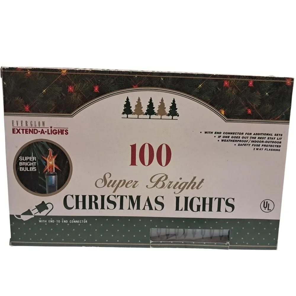 Super Bright Green Everglow Extend A Light‎ Christmas Lights String Of 100 Each